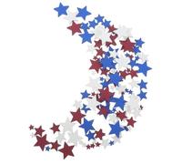 Operitacx 120 Pezzi Decorazione in Legno a Forma di Stella a Cinque Punte Rosso, Bianco e Blu, Resistente all'Usura, per Artigianato Patriottico e Decorazioni per 4 Luglio Stili Multipli