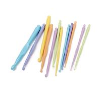 Operitacx 12pezzi Uncinetti Manico Ergonomico in Plastica Abs Colorati Uncinetti Strumenti Per Maglieria Fai Da Te e Lavori Artigianali Attrezzi Per Uncinetto Principianti e Appassionati