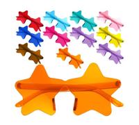 Operitacx 14 Pezzi Occhiali da Sole come Divertenti Accessori a Forma di Stella in PC senza Montatura Leggeri e Comodi Colore Casuale per Vacanze Estive, Feste di Compleanno e Addio al