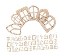 Operitacx 150 Pezzi Miniature Wooden Fairy Door And Window Unpainted Diy Accessories For Dollhouse Decoration Natural Wood Fairy For Creative Projects