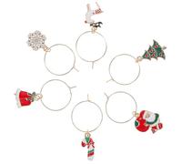 Operitacx 18 Pollici Charms Natalizi per Bicchieri da Anelli Decorativi | Segnabicchieri per Feste e Pranzi, Identificano gli Ospiti Stile, Forme Festive Natalizie, Funzioni Decorative Stile Casuale