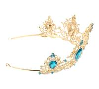 Operitacx 1pezzi Corona Barocca Elegante per Sposa e Ragazza Copricapo Nuziale con Design Vintage Blu Tiara Decorativa per Matrimonio Feste e Celebrazioni