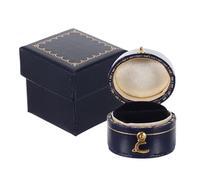 Operitacx 1pezzi Scatola Porta Anelli Ovale Piccola Vintage in Materiale Resistente Mini Custodia Gioielli Elegante e Compatta per Fedi Nuziali Proposte e Anniversari Colore Blu Palazzo