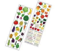 Operitacx 1set Adesivi Murali Educativi Autoadesivi Con Lettere Frutta e Verdura Decorazioni Per Stanze Giocattolo e Nidi Materiale Resistente Design Cartone Facile Da Applicare Su Superfici