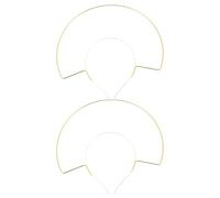 Operitacx 2 cerchi per capelli a forma di tiara: fascia per capelli da regina/dea con base semplice - Accessori per fai da te - Base in filo metallico per la creazione di corone da sposa
