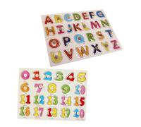 Operitacx 2 Impostati Puzzle Montessori in con e Numeri per Educativi con Colorati e Pomelli Didattico Prescolare per Sviluppo Coordinazione e Apprendimento Precoce