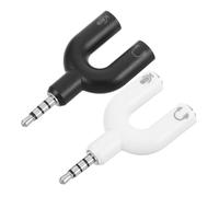 Operitacx 2 Pezzi Adattatore Audio Y Doppia Uscita per Cuffie Splitter Jack Stereo Bianco e Nero Connettore Affidabile e Resistente per Condivisione Audio su Smartphone
