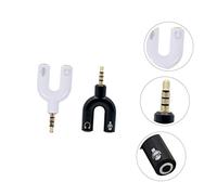 Operitacx 2 pezzi Adattatore Splitter Jack Audio Maschio Porte Convertitore Cuffie e Microfono con Compatibile Laptop e Smartphone Nero e