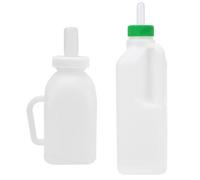Operitacx 2 Pezzi Bottiglia per Vitelli in Plastica da 1l e 850ml Capacità Grande Antimorso Accessorio Professionale per Alimentazione Giovani Vitelli e Bestiame