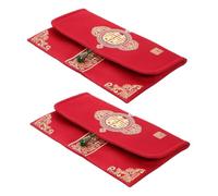 Operitacx 2 Pezzi Buste Rosse Tessuto per Soldi Cinesi Busta Hong Bao per Matrimonio e Festa di Busta Portasoldi Robusta e Multifunzionale per Inviti e Regali di Compleanno