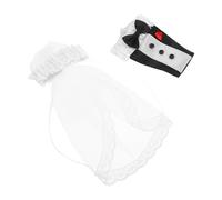Operitacx 2 Pezzi Coperture per Bottiglie di Vino Sposi, Set Nuziale | Bridal Shower e Bomboniere, Decorazioni Tavolo Nozze, Copri Bottiglia Coppia Sposa e Sposo