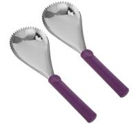 Operitacx 2 Pezzi Cucchiaio Separatore di Frutta Halloween | Manico Ergonomico Porpora, Lama Curva Precisa, Riduce Fatica e Mantiene Pulite le Mani in Cucina