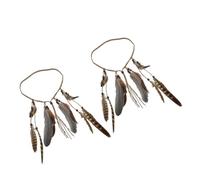 Operitacx 2 Pezzi Fascia per Chioma Donna Boho Etnica Piume Regolabile e Confortevole, Accessorio per Feste, Viaggi e Foto in Stile Tribale e Bohémien