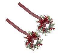 Operitacx 2 Pezzi Holiday Wreaths With Berries And Pine Needles Lightweight Small Christmas Garland For Kitchen Cabinets Windows Indoor Farmhouse Decor And Wearable Headpiece