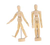 Operitacx 2 Pezzi Manichini Legno Articolati con Giunti Flessibili per Disegno Artistico e Studio Anatomico Modelli Umani Posabili per Pittura e Decorazione