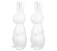 Operitacx 2 Pezzi Modelli Fatti Mano in Schiuma di Polistirolo Coniglietti Chiari da Modellare e Dipingere Forme in Schiuma per Artigianato e Decorazioni per Casa