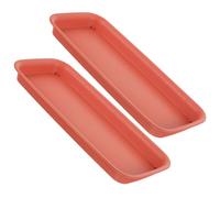 Operitacx 2 Pezzi Sottovaso Rettangolare in Plastica 40x20 Cm Colore Mattone per Vasi Piante da Interno e Fioriere, Vassoio Antigoccia Resistente e Antipolvere per Giardinaggio e Cura