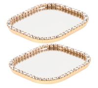 Operitacx 2 pezzi Specchietto Adesivo per Smartphone Piccolo Specchio con Strass per Decorazione Te Custodia Telefono Resistente e Brillante per Smart Device