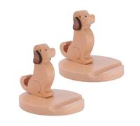Operitacx 2 Pezzi Supporto per in Legno Cane Portatelefono Cartoon Antiscivolo per Scrivania Decorazione