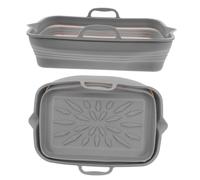 Operitacx 2 Pezzi Tappetini Pieghevoli Silicone per Forno e Friggitrice Ad Aria Resistenti Al Calore Antiscivolo e Facili da Pulire per Cucine Piccole e Viaggi