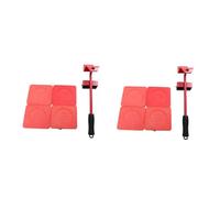 Operitacx 2 Set cursore del sollevatore per mobili in movimento motore portatile sollevatore di mobili Slider trasloco di mobili cursore del movimento del mobile addominali di ferro rosso