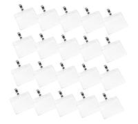 Operitacx 20 pezzi Portabadge Orizzontale in PVC con Clip Custodia Tesserino Lavoro Leggera e Compatta per Carte Identificative