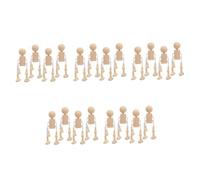 Operitacx 20 Pezzi Robot Legno da Dipingere Giocattoli Educativi Diy per Creativo Legno Naturale Decorazione da Tavolo Facile da Modellare e Personalizzare