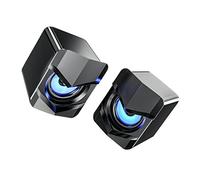 Operitacx 2pezzi Altoparlanti per Computer Desktop e Portatili Altoparlanti Compatti Audio Multimediali per Laptop e Telefono Effetto Sonoro Potente Corpo Compatto Alimentato Tramite USB per