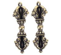 Operitacx 2pezzi Ciondolo Tibetano in Vajra Dorje Ciondolo Portachiavi Retro Stile Buddista Medaglione Rituale Tibetano Amuleto Spirituale Durevole
