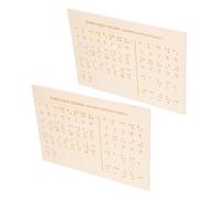 Operitacx 2pezzi Strumento Di Apprendimento in Braille Punti in Rilievo Lavagna in Legno Alfabeto e Numeri Tavola Didattica Per Ragazza Piccoli Esercizi Di Scrittura