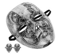 Operitacx 3 Pezzi Maschera Traspirante Vintage per Veneziana e Argento in Plastica Artigianale Carnevale Masqueratedatta Feste Veneziane e Halloween