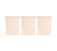 Operitacx 3 Pezzi Sacchetto per Polvere e Pane in Tela Beige Doppio Coulisse Riutilizzabile e Chiusura Ermetica per Conservazione in Dispensa
