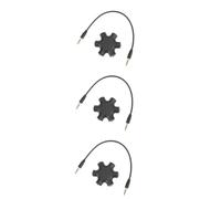 Operitacx 3 pezzi Splitter Jack Cuffie Esagonale Vie Porte Adattatore Audio Compatibile Smartphone PC Lettori Musica Nero con Incluso per Condivisione