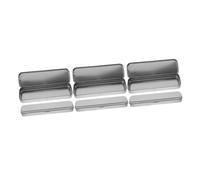Operitacx 3 Set Scatola Cancelleria Metallo Con Trasparente Astuccio Rettangolare Grigio Argento Per Penne E Accessori Organizer Scolastico E Trucchi 2 Pezzi*3