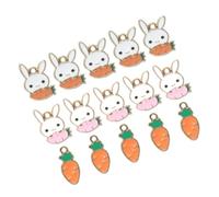 Operitacx 30 pezzi Charms in per Fai da Te Pendenti Decorativi Coniglio e per Collane e Orecchini Completo per Creazione Gioielli Colorati