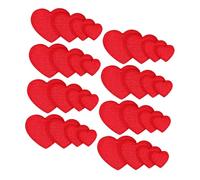 Operitacx 32 pezzi Toppe Termoadesive Forma di Cuore Rosse Patch Ricamate per Cucire o Stirare su Giacche Jeans Zaini e Cappelli Decorazioni Te per e Accessori