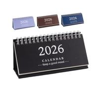 Operitacx 4 Pezzi Calendario da Tavolo Minimalista Piccolo Flip Stand Mensile Portatile per Studio Ufficio Casa Organizzazione Inglese