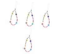 Operitacx 4 Pezzi Cordino per Telefono con Perline Colorate in Stile Tradizionale da Lacci da Mano Multifunzionali per Telefono Fotocamera e Accessori Leggeri Decorazione Sicura e Versatile