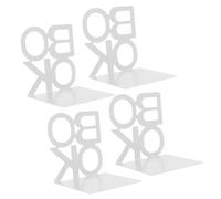Operitacx 4 Pezzi Fermalibri Metallo Riutilizzabili Book Supporti Antiscivolo per Libri su Scaffali e Scrivania Organizer per e Biblioteca