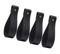 Operitacx 4 Pezzi Ganci da Parete in Pu Stile Bohémien, Supporti per Bastoni Tende Decorativi per Bagno Cucina Camera da Letto, Cinghie Fermatende Montaggio a Muro Salvaspazio