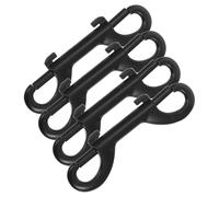 Operitacx 4 Pezzi Ganci Doppi Clip Metalliche Resistenti per Cinghie Guinzagli Animali e Attrezzature Outdoor Nero