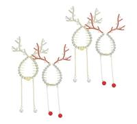 Operitacx 4 Pezzi Molletta per Chignon Corna di Renna, Lega, Donna, Inverno | Stile Natalizio Festivo, Presa Sicura e Rapida, per Feste e Incontri, Fit Versatile, Look Trendy