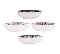 Operitacx 4 Pezzi Piatto di Ceramica, Ciotola Piccola Versatile | Contenitore per Salsa in Ceramica, per Servire Snack e Salse, Stile Misto, per Casa e Tavola Stile Casuale