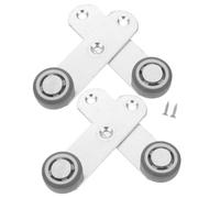Operitacx 4 Pezzi Rullo per Porta Scorrevole in Gomma Tpe Argento Design a Montaggio Laterale, Movimento Silenzioso e Direzione Precisa per Armadi e Ambienti Residenziali