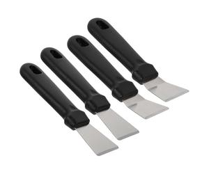 Operitacx 4 Pezzi Set Spatole Sbrinamento Frigorifero Ghiaccio, Acciaio | Lama Dritta e Sagomata Fori per Appendere, Pulizia Bakeware e Vetri, Adesivi e Brina
