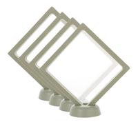Operitacx 4 Set Vetrinetta Espositiva Trasparente per Mini Figure Verdi da | PE Film e Plastica, Visione su Due Lati, per Figure Sotto 10cm, Cristalli, Spille e Distintivi