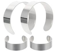 Operitacx 4Pcs Bracelet Blanks, 20mm Stainless Steel Bangle Blanks, Engraving Metal Stamp Bracelet Blanks for Jewelry Making DIY Crafts
