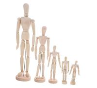 Operitacx 5 Pezzi Manichini in Legno Articolati con Supporto Regolabile Modelli per e Schizzi Figurine Mobili per Studio Anatomico e Decorazione Scrivania