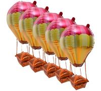 Operitacx 5 Pezzi Palloncino Mongolfiera 4d in Foglio di Alluminio per | Design Realistico e Colori Vivaci, Facile da Montare, come Elemento Fotografico per Eventi