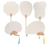 Operitacx 5 Pezzi Ventagli Rotondi Cinesi in Carta di Riso Fai da Te per Ventagli Doppi Lato Resistenti e Leggeri Giocattoli Artistici per Pittura e Graffiti Creativi Colore Casuale